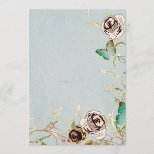 Roses and butterflies Invitation