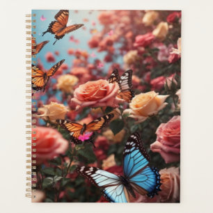 Roses and butterflies planner