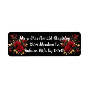 Roses and Butterflies Return Address Label