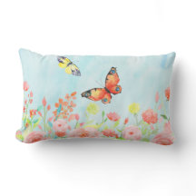 roses and butterflies watercolor pillow cushions