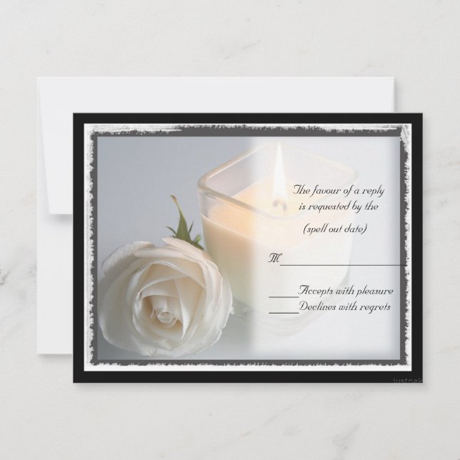 Roses and candles rsvp card (Front)