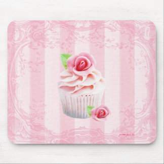 Roses and Cupcakes Pink Frosting Mousepad