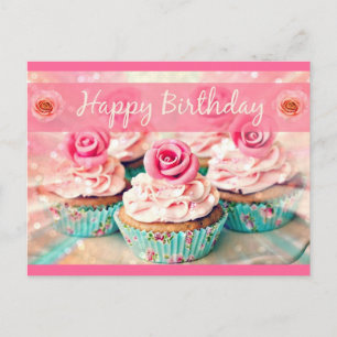 Roses and Cupcakes Postcard