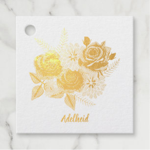Roses and Dahlias Foil Gift Tag