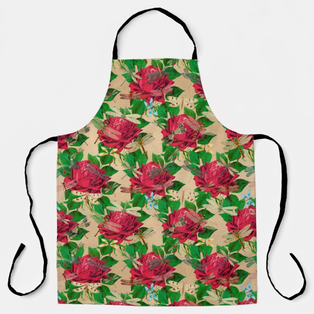 Roses and Dragonflies (Design 16) Apron (Front)