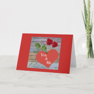 Roses and Heart Greeting Card