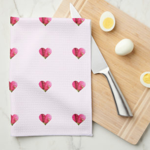 Roses and Hearts Tea Towel