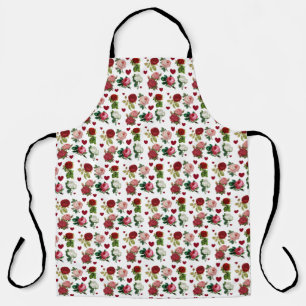 Roses and Hearts Valentine's Day Kitchen Apron