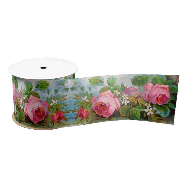 ROSES AND JASMINES, FLORAL BEAUTY NATURE LOVER  SA SATIN RIBBON (Spool)