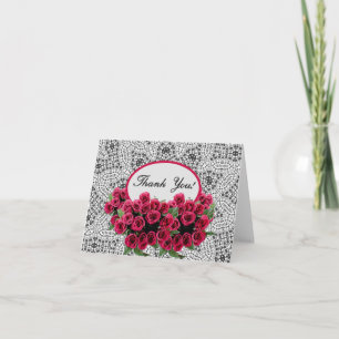 Roses and Lace Thank You Card