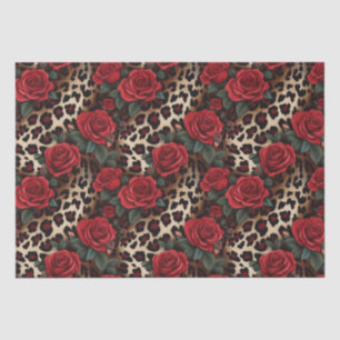 Roses and Leopard Print Tissue Paper