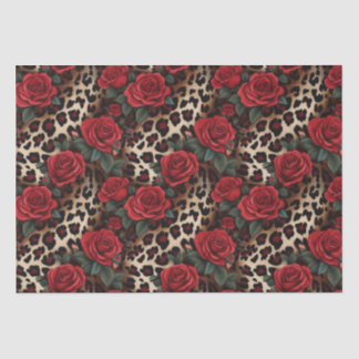 Roses and Leopard Print Tissue Paper