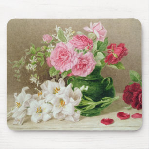Roses and Lilies Mouse Pad