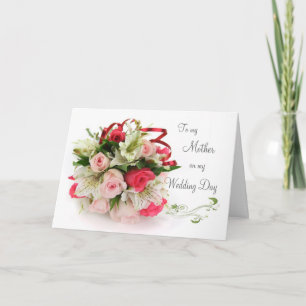 Roses and lilies Thank you Mother for my Wedding Card