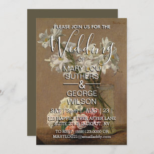 Roses and Lilies Wedding Invitation
