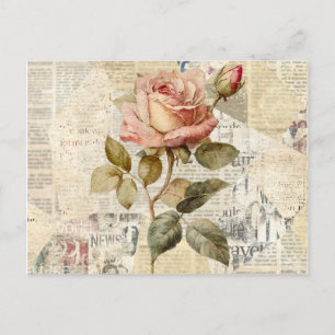 Roses and Memories Postcard Invitation