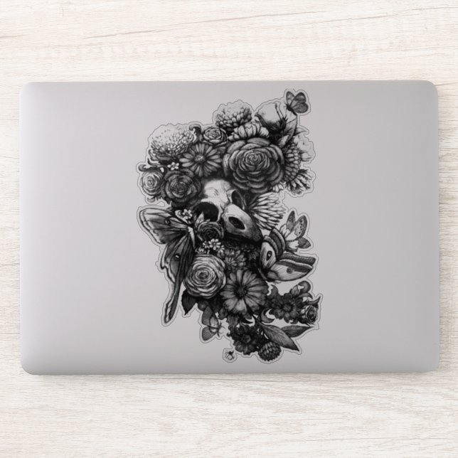 Roses and Moths - Black (Computer)