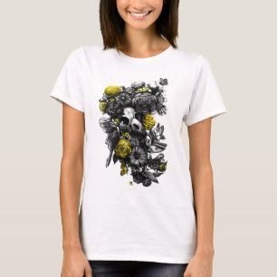 Roses and Moths - Black & Yellow T-Shirt