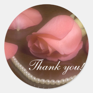 Roses and Pearls Classic Round Sticker