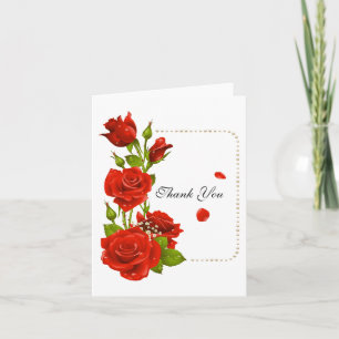 Roses and pearls thank you card