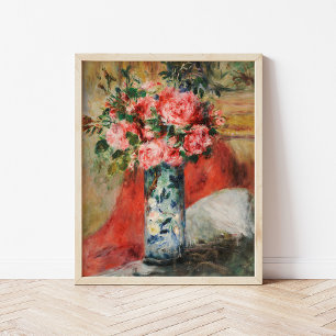 Roses and Peonies in a Vase   Renoir Poster