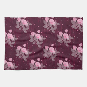 Roses and polka dots. tea towel