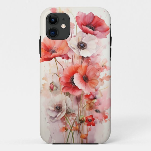 Roses and Poppy Flowers - Roses Pink Case (Back)