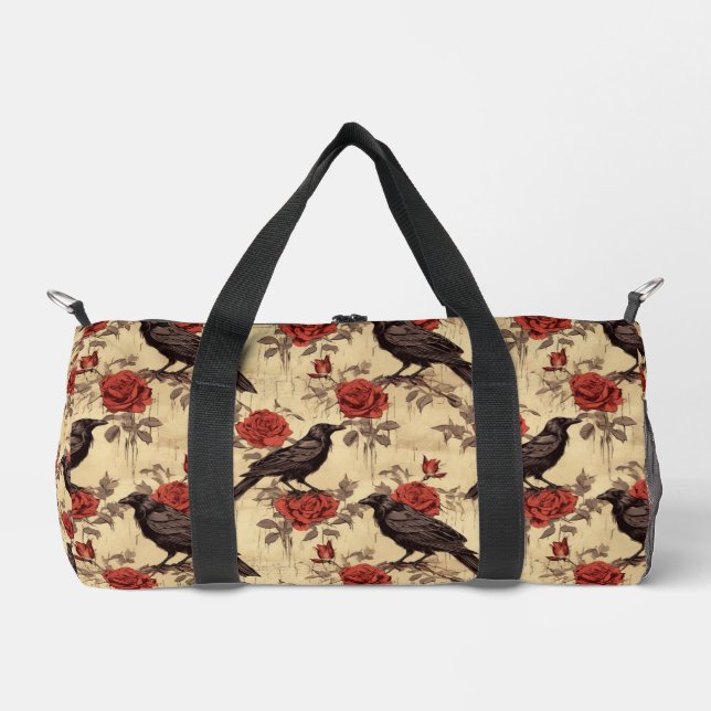 Roses And Ravens Duffle Bag (Front)