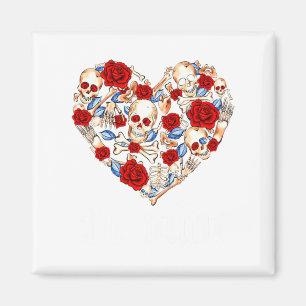 Roses And Skulls Heart Gothic Style Valentine Be M Magnet