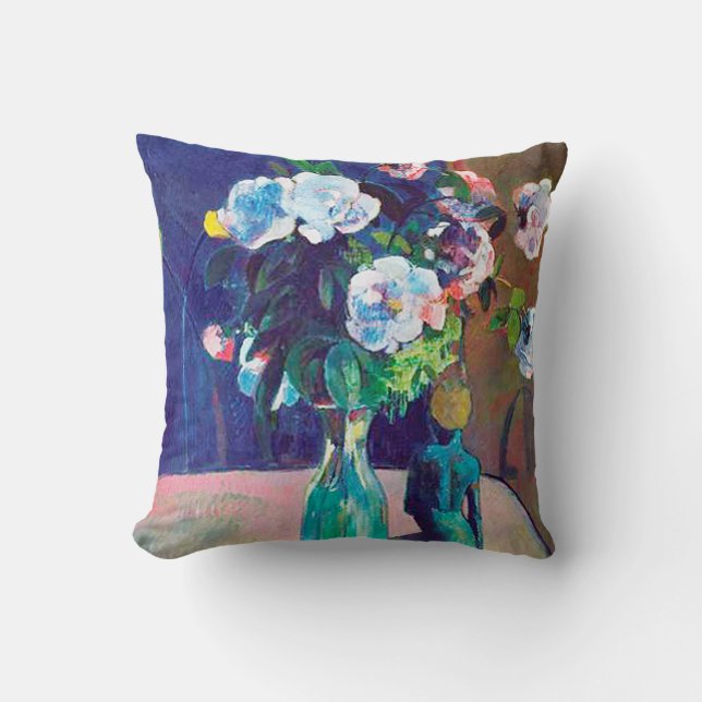 Roses and Statuette, Gauguin Cushion (Front)