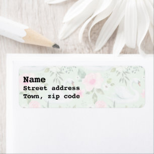 Roses and Swans Return Address Label