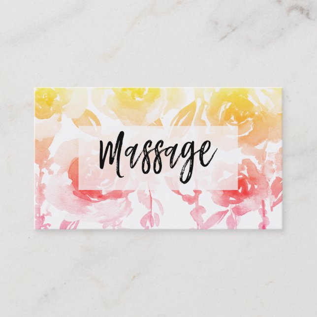 *~* Roses and Wisteria  Flowers MASSAGE Floral Business Card (Front)