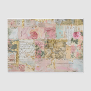  Roses Antique Collage Pattern Tissue Paper