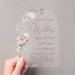 Roses Arch Wedding Acrylic Invitations