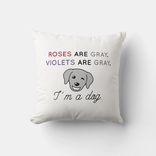 Roses Are Grey Cushion (Front)