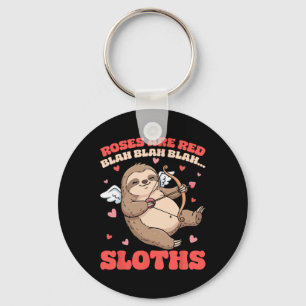 Roses Are Red Blah Sloths Valentine Cute Animal Lo Key Ring