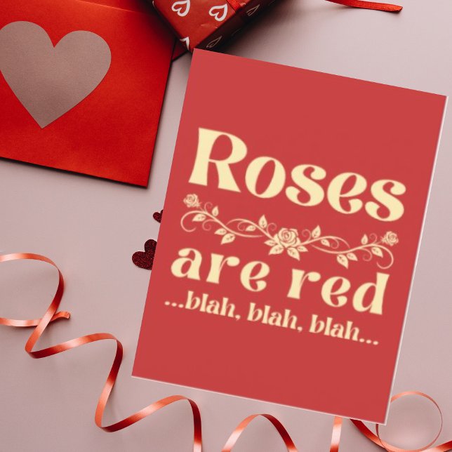 Roses Are Red Cute Funny Anti Valentines Day Holiday Card (Buy or Download Now!)