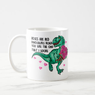 Roses Are Red Funny Dinosaur Valentine's Day Coffee Mug