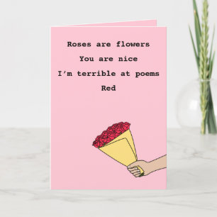 Roses are red funny poem Valentine’s Day  Holiday  Card