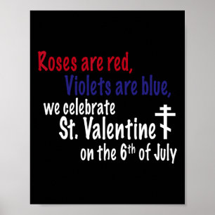 Roses Are Red Happy Valentine Apparel Poster