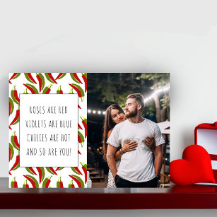 Roses are Red Hot Chilli Valentine's Day Photo Car Holiday Card