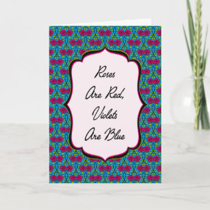 Roses Are Red Miss You Card Whimsical Floral