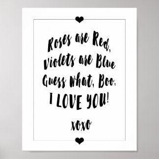 Roses are Red Poem Customisable Poster