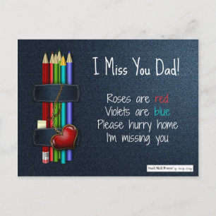 Roses are Red Poems: I Miss You Dad Postcard