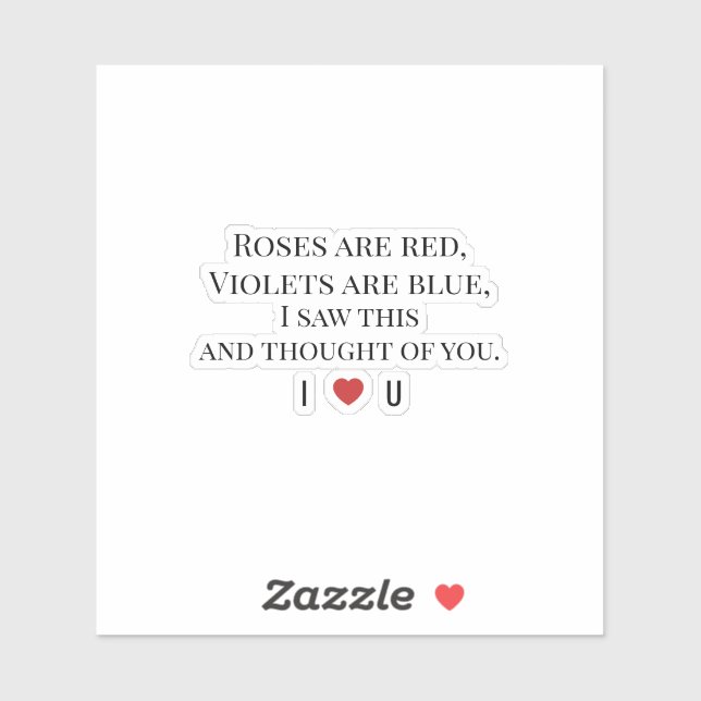 Roses Are Red Valentine's - I ♥ U Funny Romantic   (Sheet)