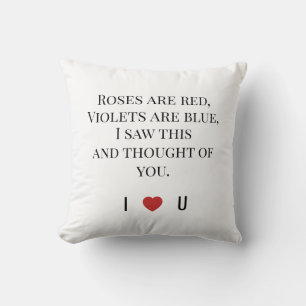 Roses Are Red Valentine's - I ♥ U Funny Romantic   Cushion