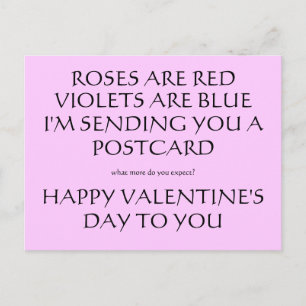 ROSES ARE RED, VIOLETS ARE BLUE, I'M SENDING YO... HOLIDAY POSTCARD