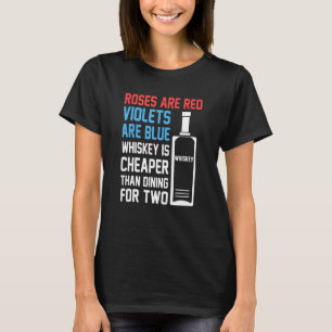 Roses Are Red Whiskey Drinking Design For Valentin T-Shirt