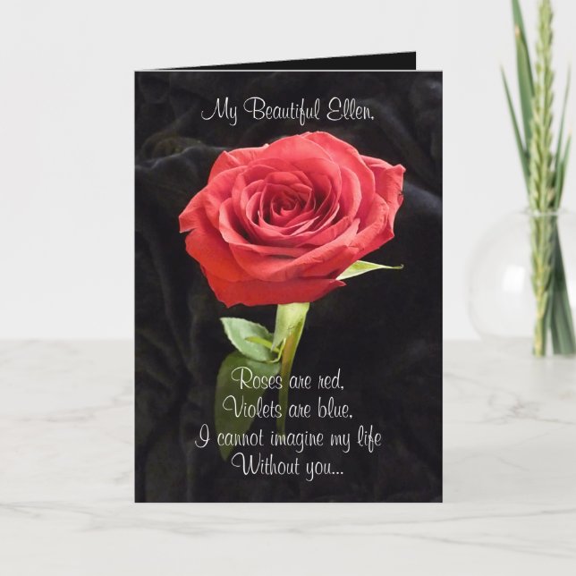 Roses are Red Will You Marry Personalized Proposal Card (Front)