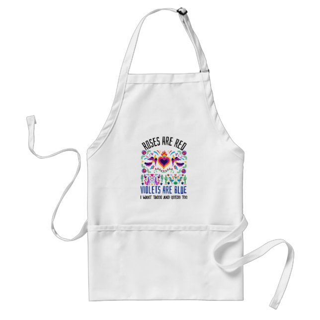 Roses Are Red with a cute patterned mexican art dr Standard Apron (Front)